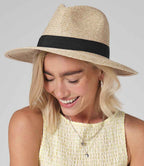 Beechfield Straw Fedora - Natural/Black