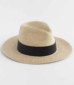 Beechfield Straw Fedora - Natural/Black