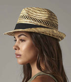 Beechfield Straw Summer Trilby - Natural