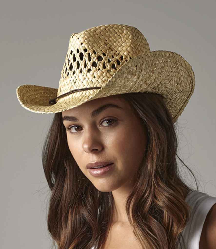 Beechfield Straw Cowboy Hat - Natural