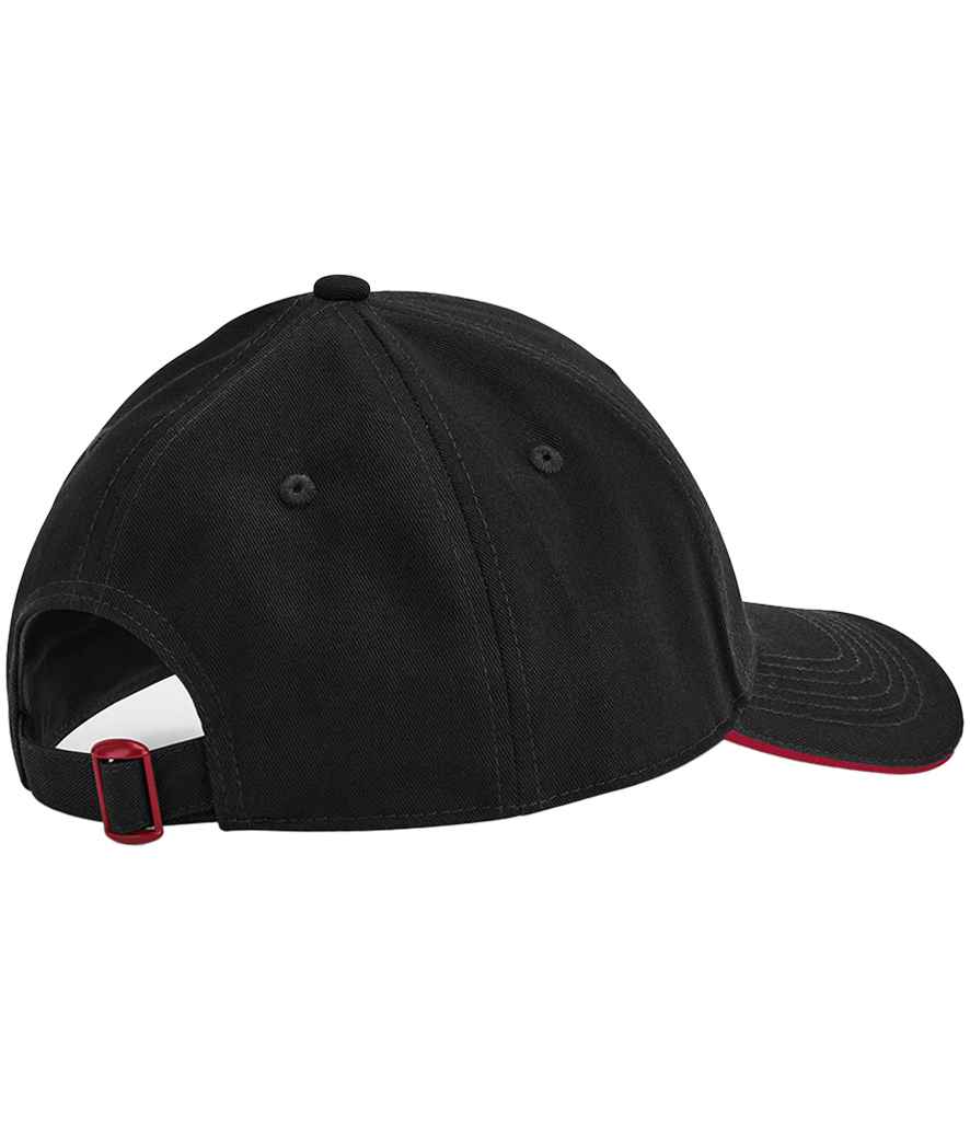 Beechfield EarthAware® Classic Organic Cotton 6 Panel Sandwich Peak Cap - Black/Classic Red