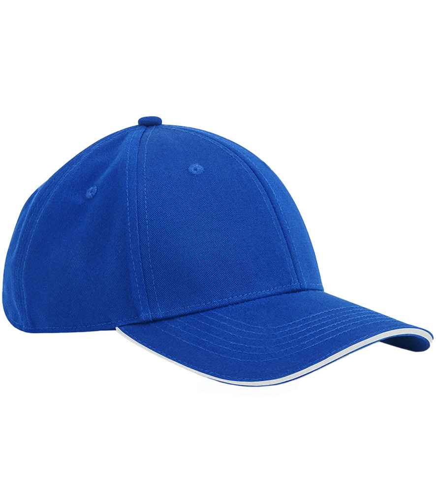 Beechfield EarthAware® Classic Organic Cotton 6 Panel Sandwich Peak Cap - Bright Royal/White