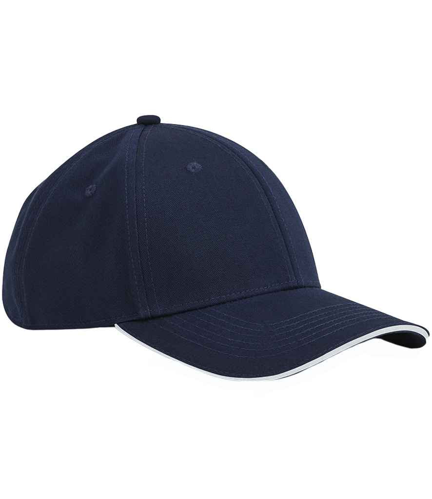Beechfield EarthAware® Classic Organic Cotton 6 Panel Sandwich Peak Cap - French Navy/White