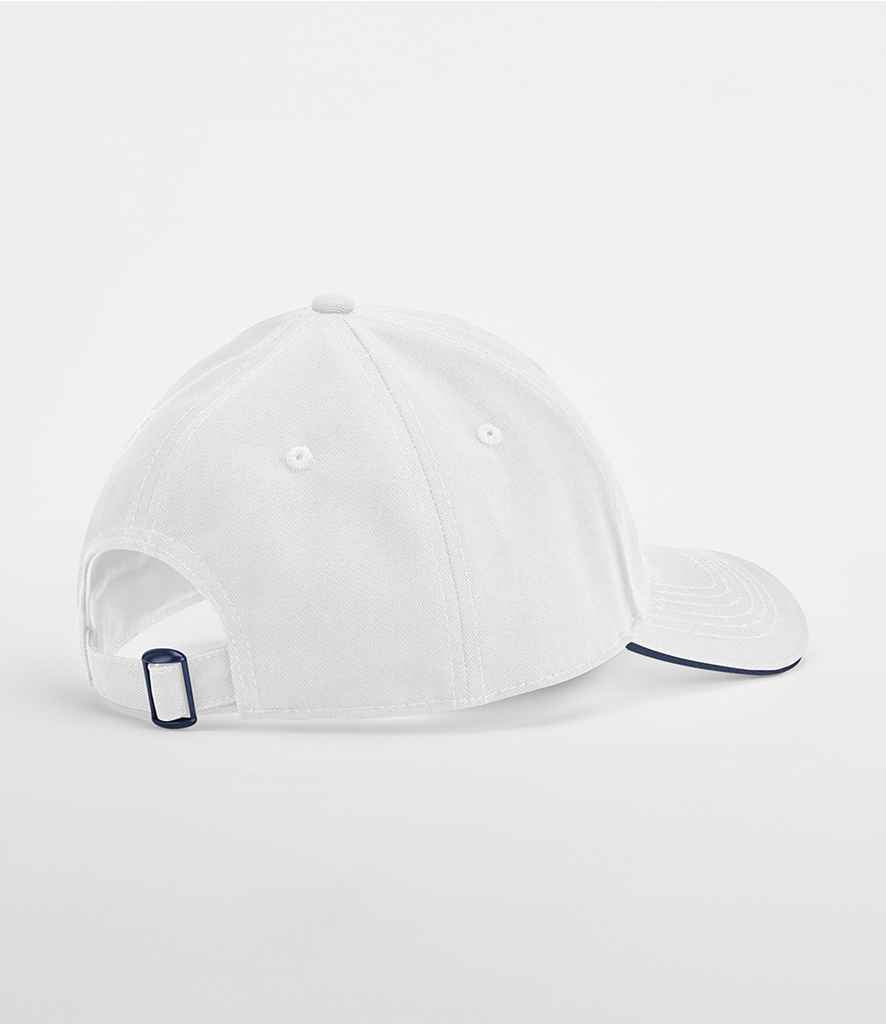 Beechfield EarthAware® Classic Organic Cotton 6 Panel Sandwich Peak Cap - White/French Navy
