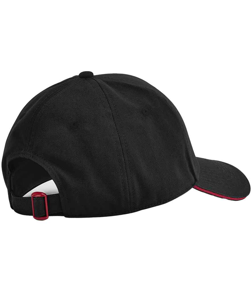 Beechfield EarthAware® Classic Organic Cotton 5 Panel Sandwich Peak Cap - Black/Classic Red