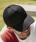 Beechfield EarthAware® Classic Organic Cotton 5 Panel Sandwich Peak Cap - Black/Classic Red