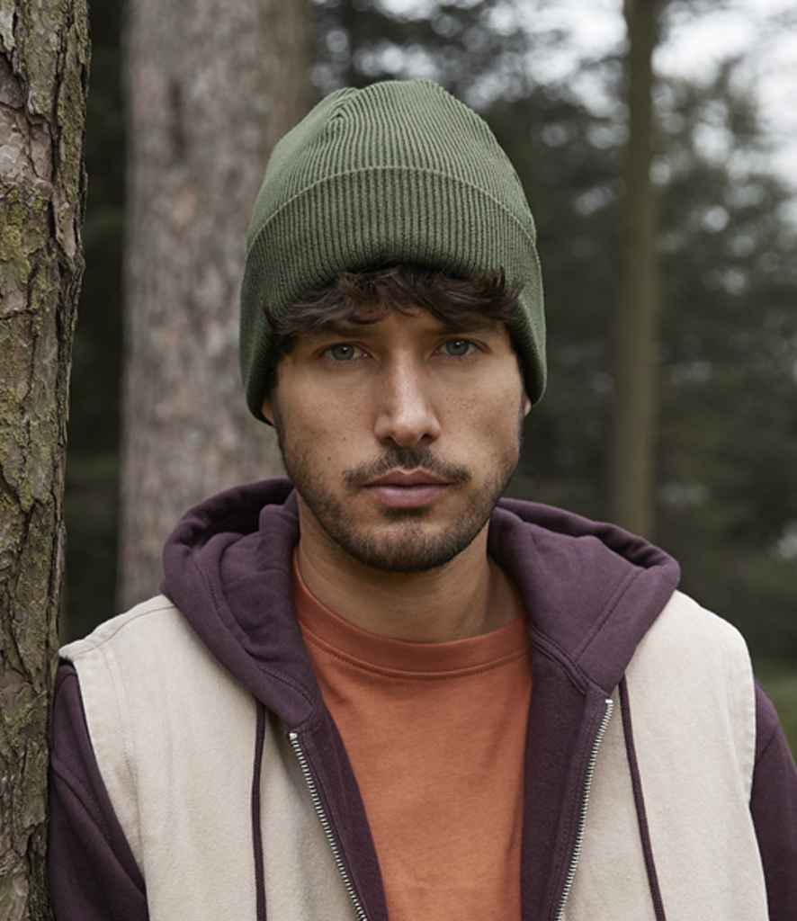 Beechfield Organic Cotton Original Heavyweight Cuffed Beanie - Olive Green