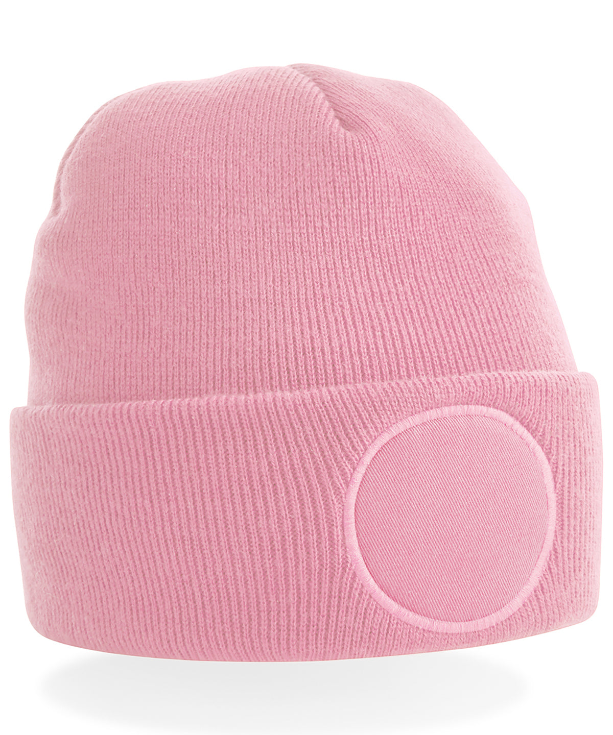 Circular patch beanie