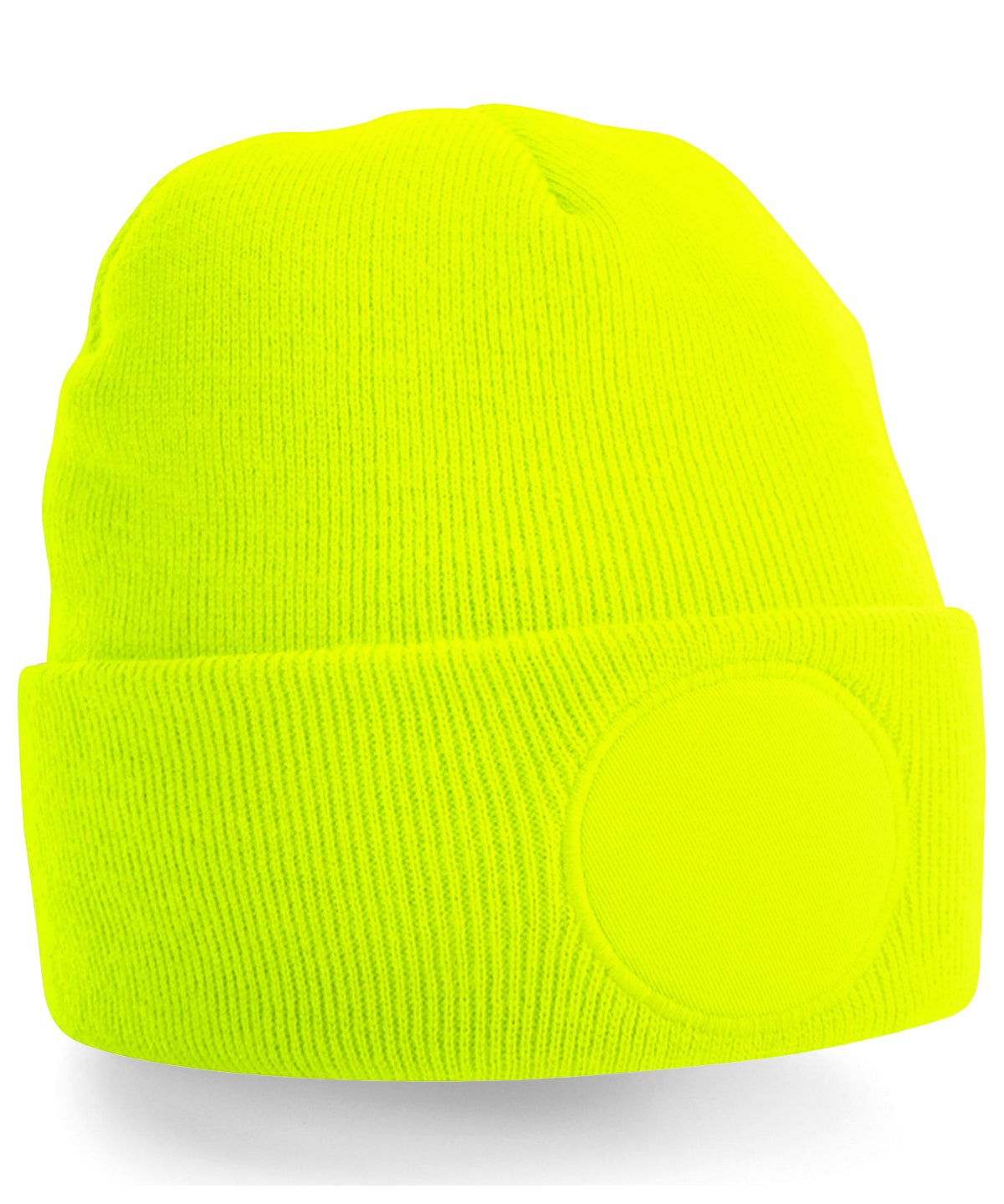 Circular patch beanie