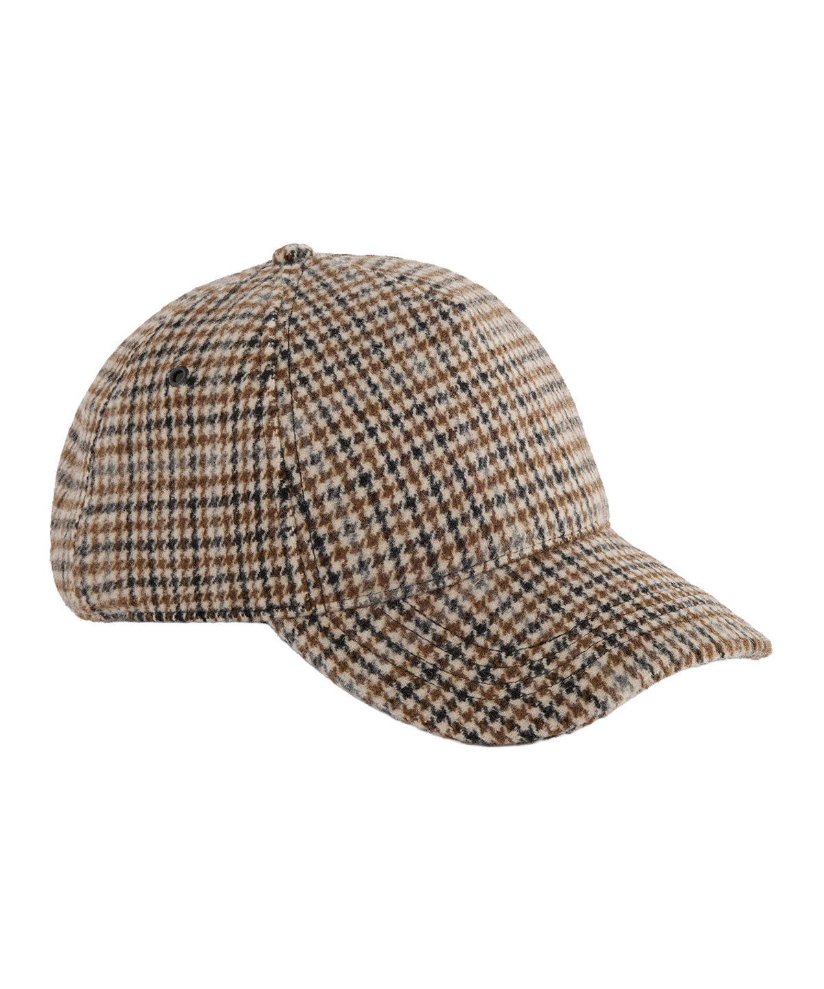 Wool blend check cap