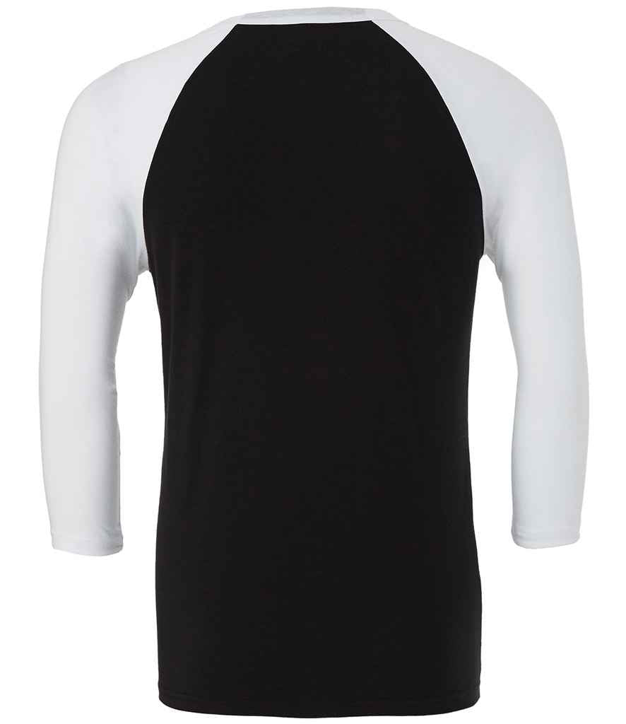 Canvas Unisex 3/4 Sleeve Baseball T-Shirt - Black/White