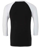 Canvas Unisex 3/4 Sleeve Baseball T-Shirt - Black/White