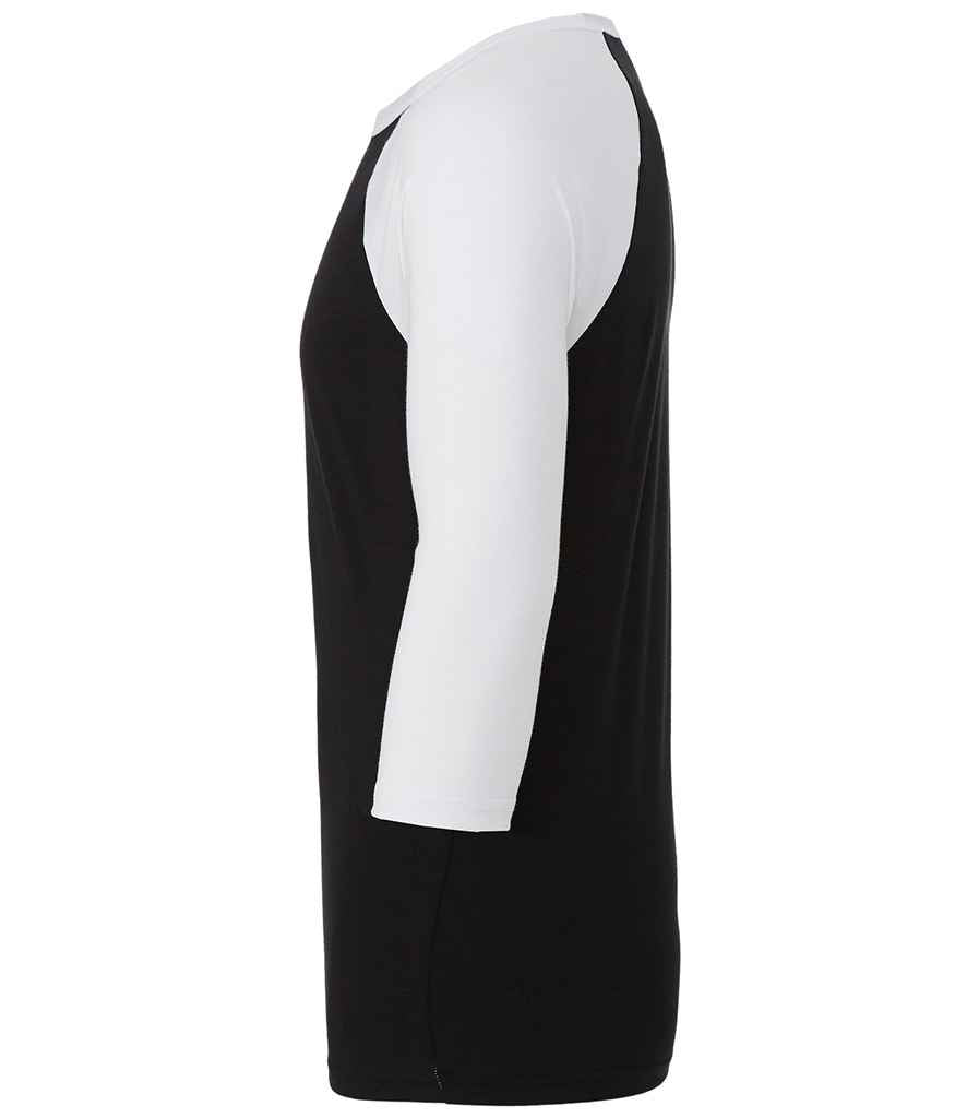 Canvas Unisex 3/4 Sleeve Baseball T-Shirt - Black/White