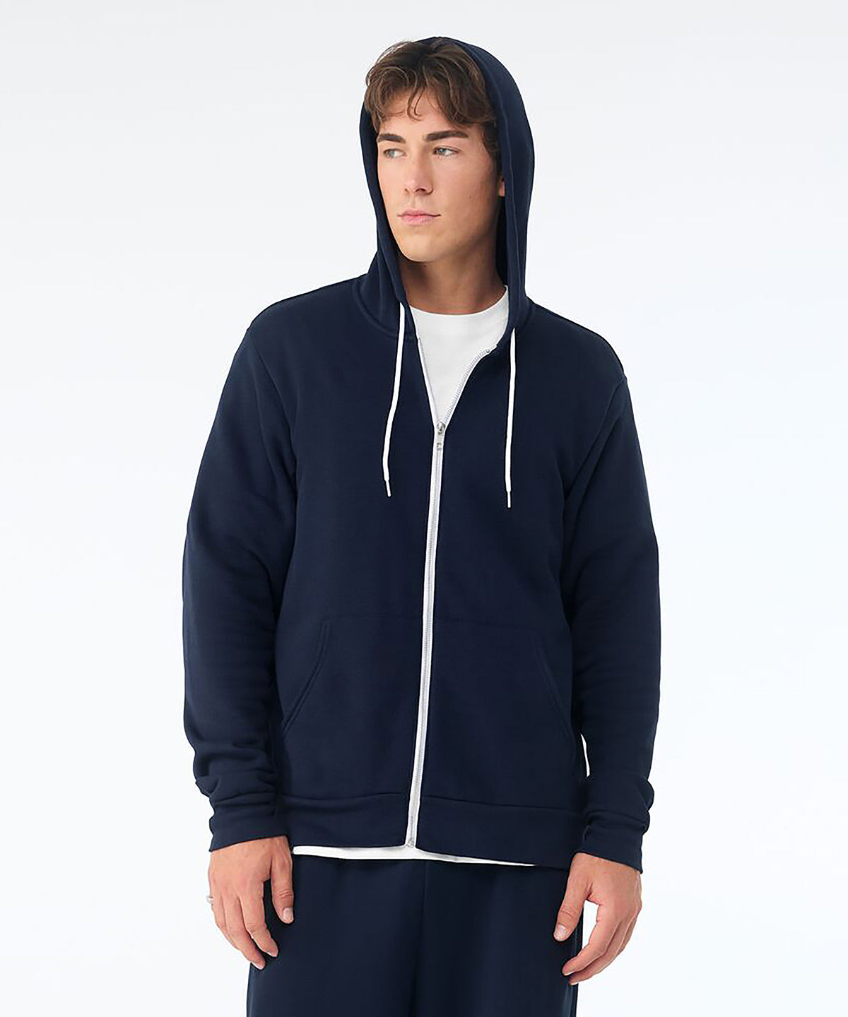 Unisex polycotton fleece full-zip hoodie