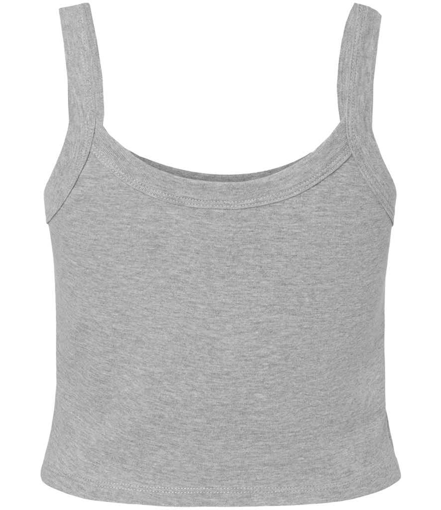 Bella Ladies Micro Rib Spaghetti Strap Tank Top - Athletic Heather