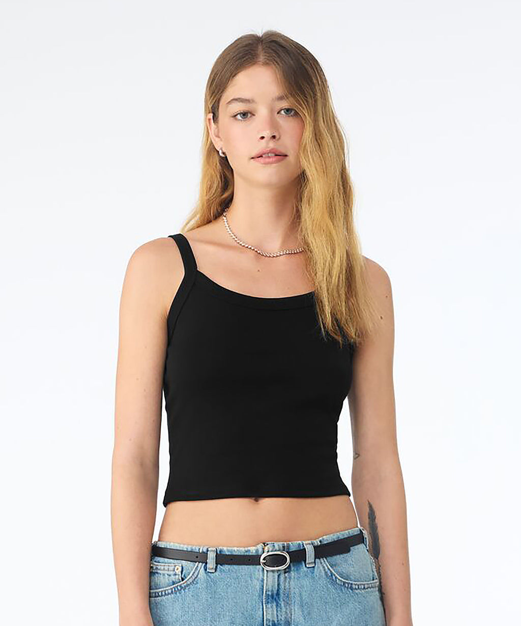 Women’s micro rib spaghetti strap tank