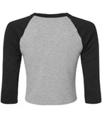 Bella Ladies Micro Rib 3/4 Raglan Baby T-Shirt - Athletic Heather/Black