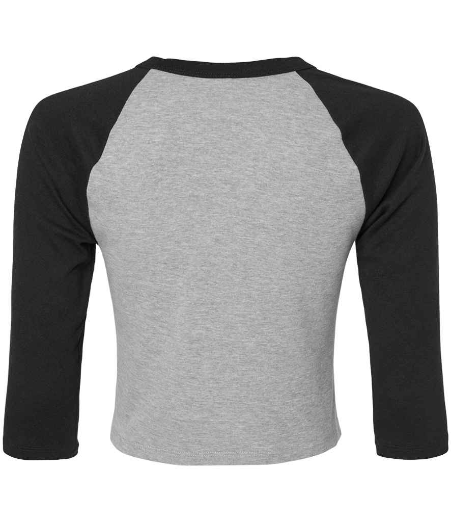 Bella Ladies Micro Rib 3/4 Raglan Baby T-Shirt - Athletic Heather/Black
