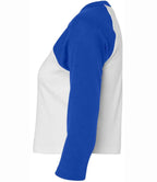 Bella Ladies Micro Rib 3/4 Raglan Baby T-Shirt - White/Royal Blue
