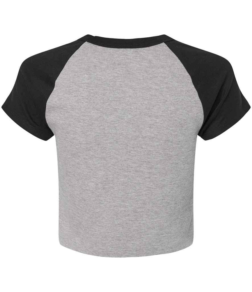 Bella Ladies Micro Rib Raglan Baby T-Shirt - Athletic Heather/Black