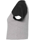 Bella Ladies Micro Rib Raglan Baby T-Shirt - Athletic Heather/Black
