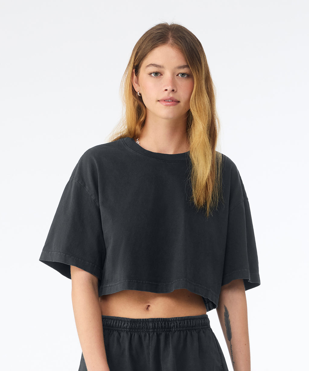 Women’s heavyweight washed cropped tee
