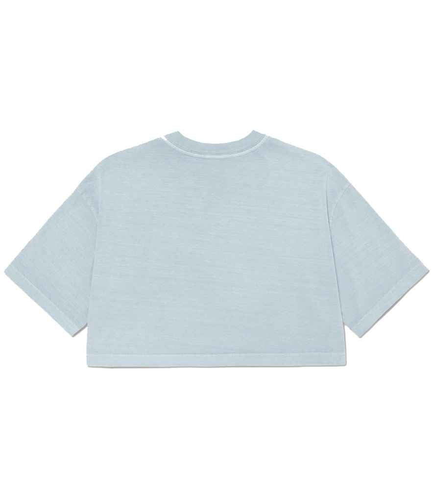 Bella Ladies Heavyweight Washed Cropped T-Shirt - Washed Denim