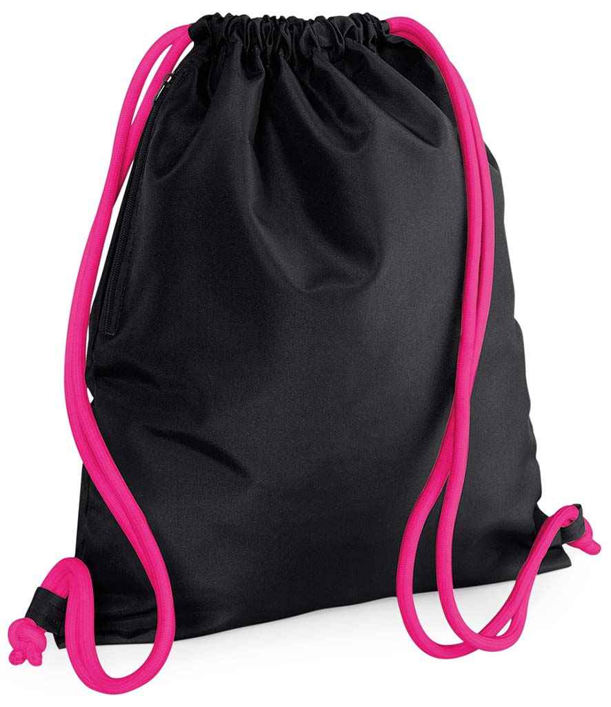 BagBase Icon Gymsac - Black/Fuchsia