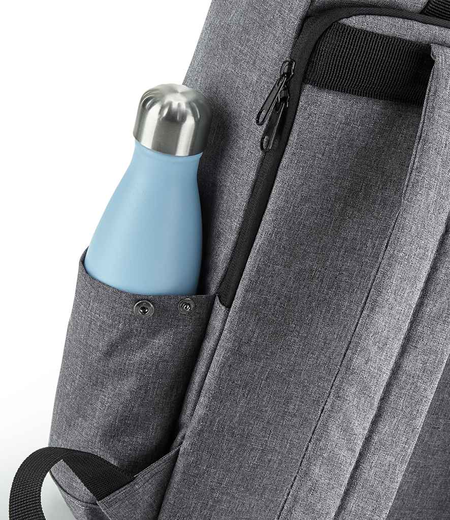 BagBase Recycled Twin Handle Roll-Top Laptop Backpack - Grey Marl