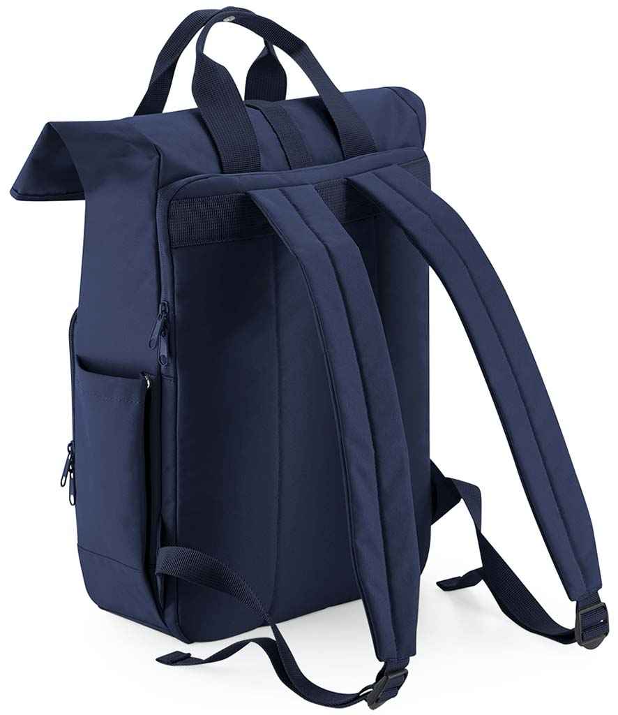 BagBase Recycled Twin Handle Roll-Top Laptop Backpack - Navy Dusk
