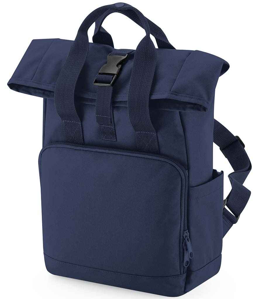BagBase Recycled Mini Twin Handle Roll-Top Backpack - Navy Dusk
