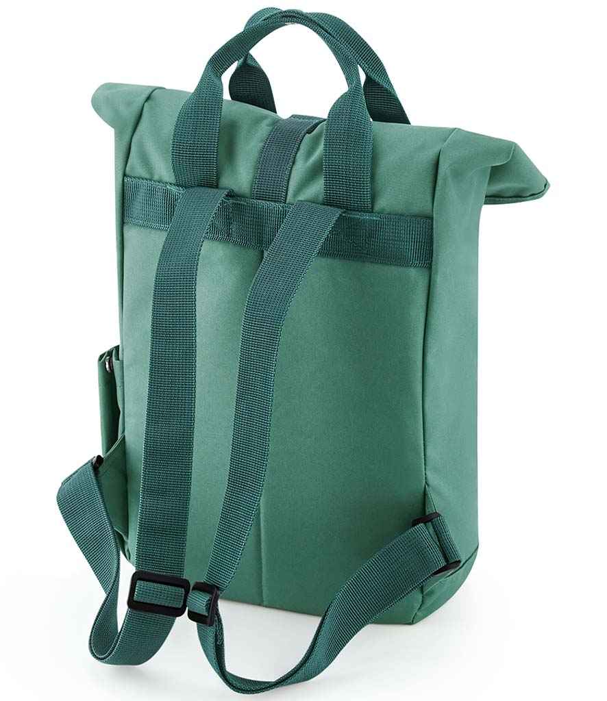 BagBase Recycled Mini Twin Handle Roll-Top Backpack - Sage Green
