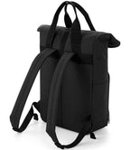 BagBase Recycled Twin Handle Roll-Top Backpack - Black