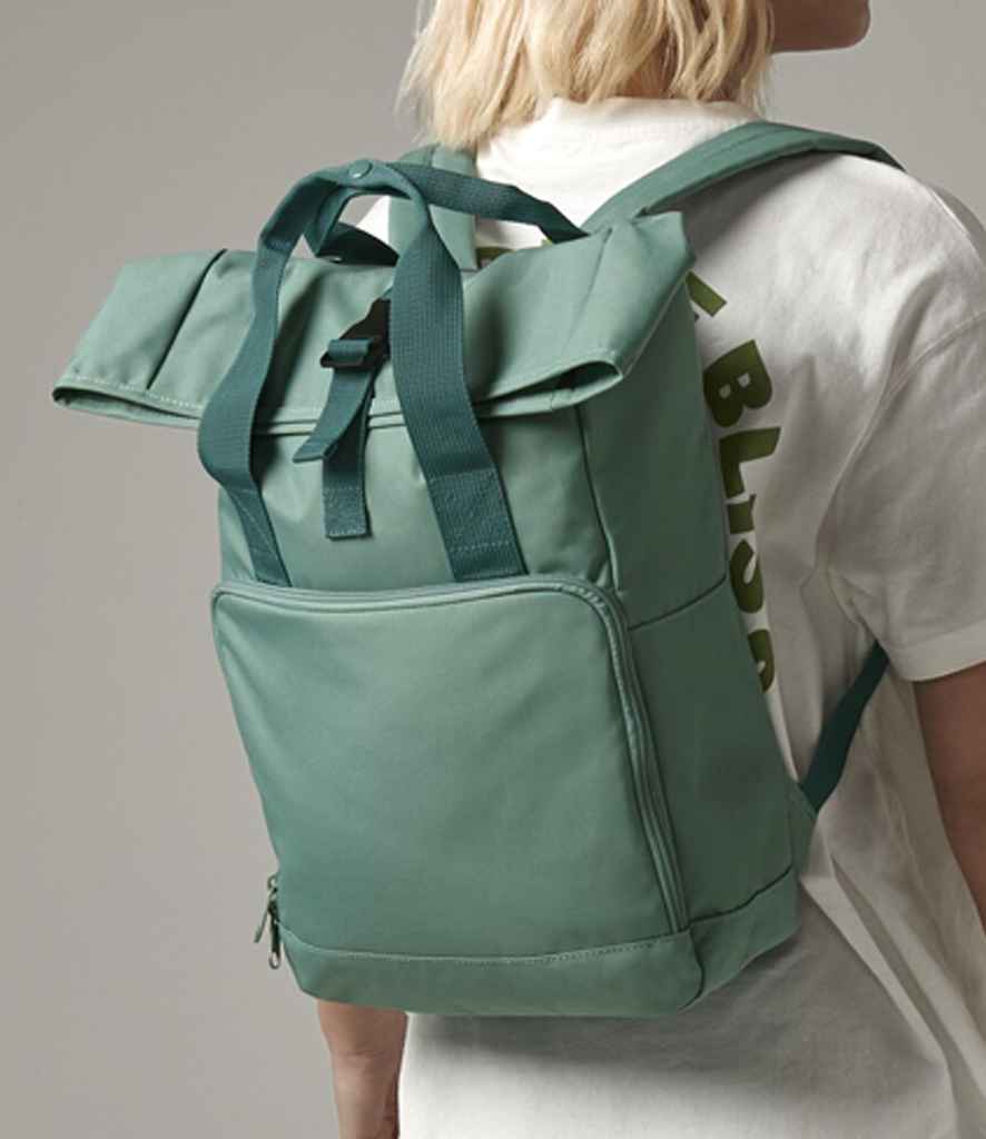 BagBase Recycled Twin Handle Roll-Top Backpack - Sage Green