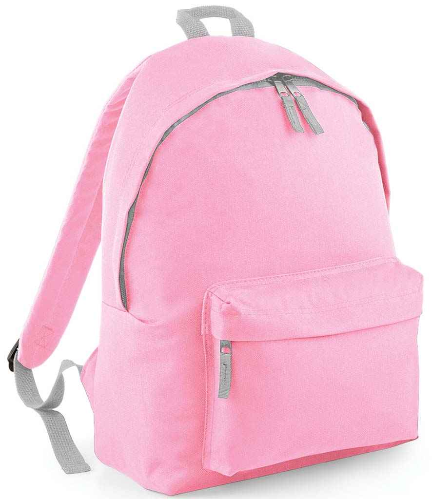 BagBase Kids Fashion Backpack - Classic Pink/Light Grey