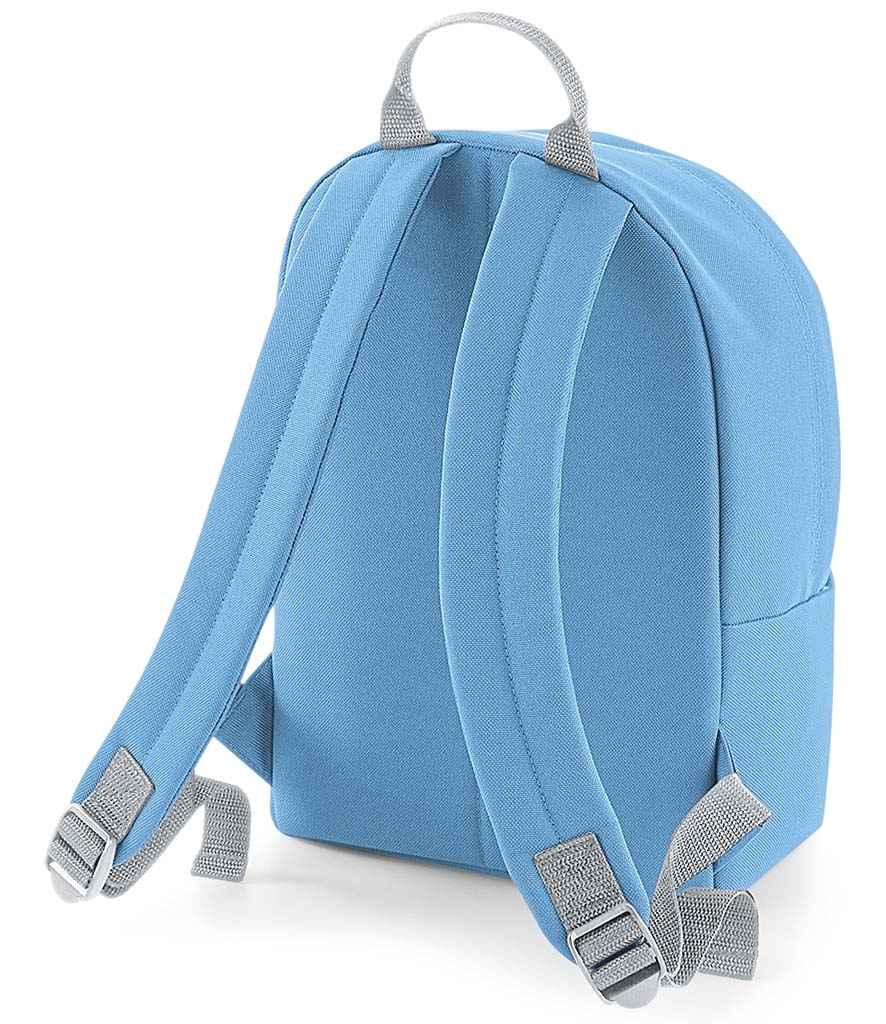 BagBase Mini Fashion Backpack - Sky Blue/Light Grey