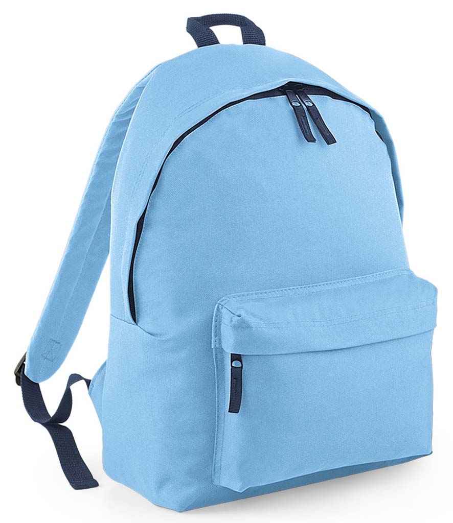 BagBase Original Fashion Backpack - Sky Blue/French Navy