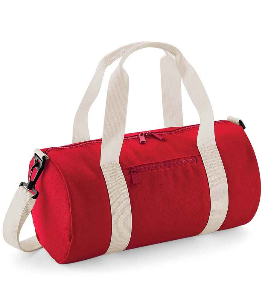 BagBase Mini Barrel Bag - Classic Red/Off White
