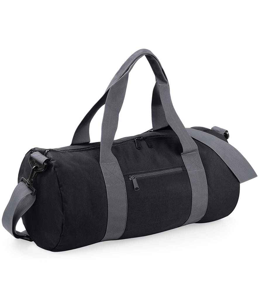 BagBase Original Barrel Bag - Black/Grey
