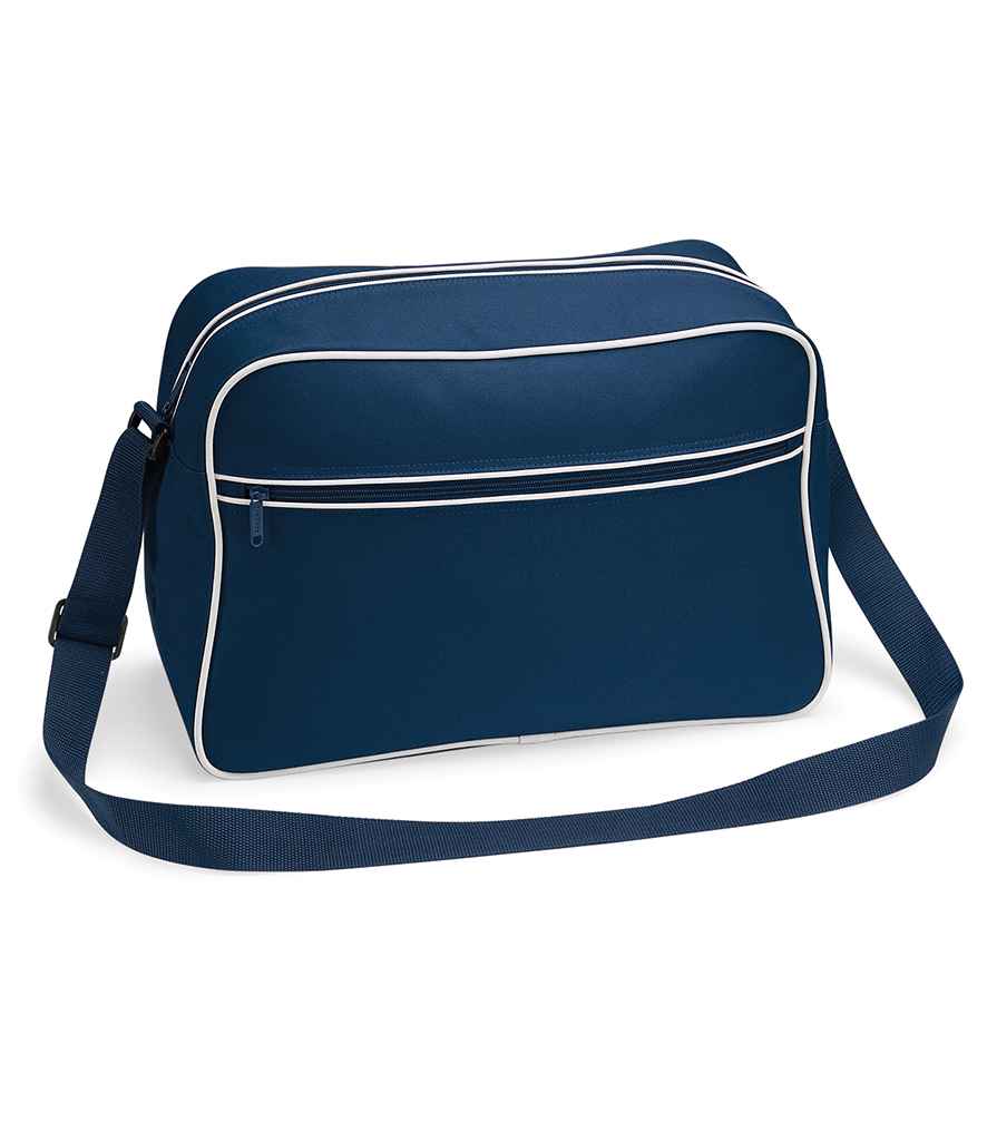 BagBase Retro Shoulder Bag - French Navy/White