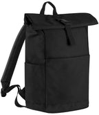 BagBase Premium Recycled Roll-Top Backpack - Black