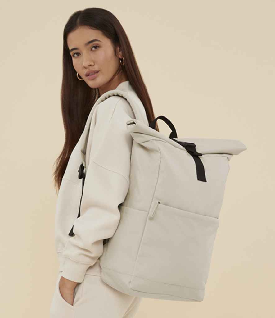BagBase Premium Recycled Roll-Top Backpack - Natural Stone