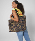 BagBase Leopard Print Carryall Tote Bag - Leopard Print