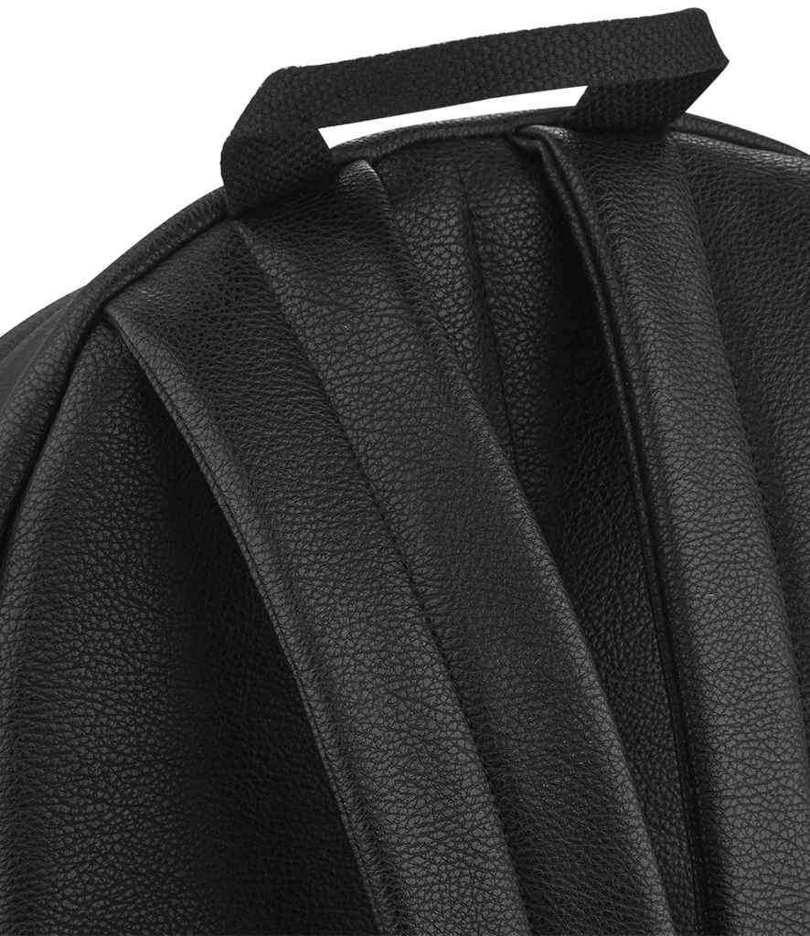 BagBase Faux Leather Backpack - Black