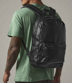 BagBase Faux Leather Backpack - Black