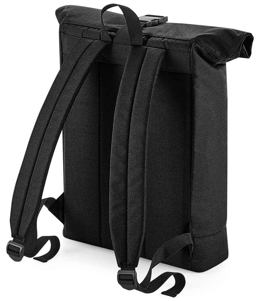 BagBase Recycled Roll-Top Backpack - Black