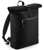 BagBase Recycled Roll-Top Backpack - Black