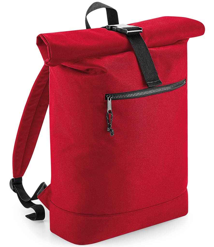BagBase Recycled Roll-Top Backpack - Classic Red