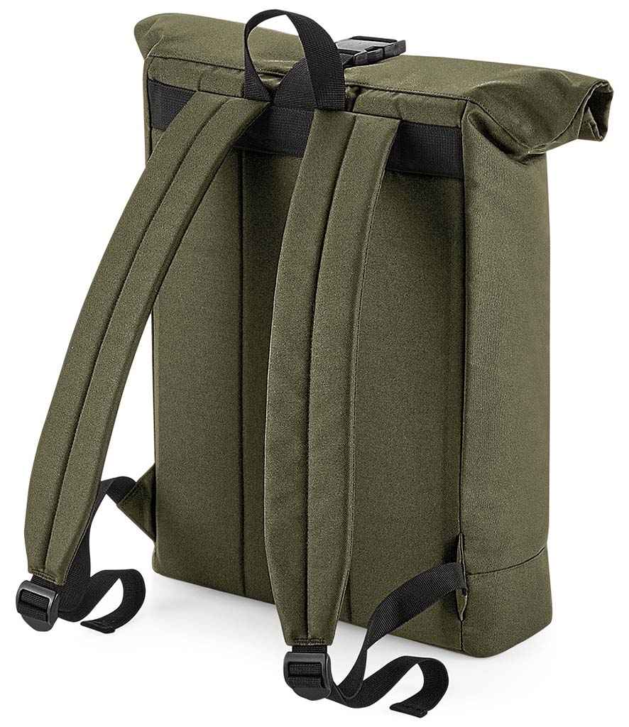 BagBase Recycled Roll-Top Backpack - Military Green