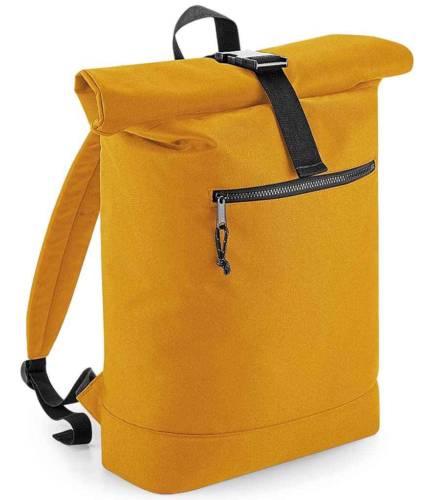 BagBase Recycled Roll-Top Backpack - Mustard